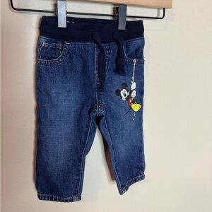 Gap Disney Mickey Mouse Baby Jeans Pull On Denim 12-18 Months